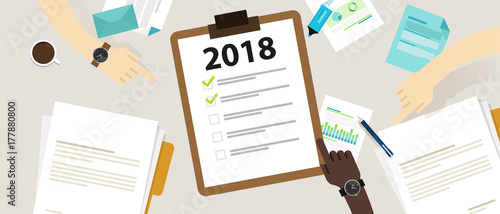 2018 new year resolution and target business check list together planning