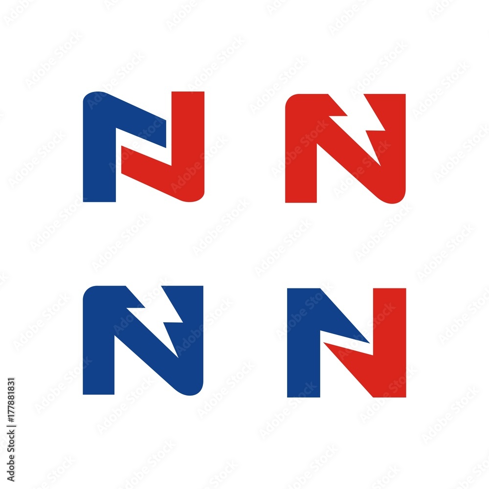 N logo initial letter design pack template vector N logo initial letter design pack template vector