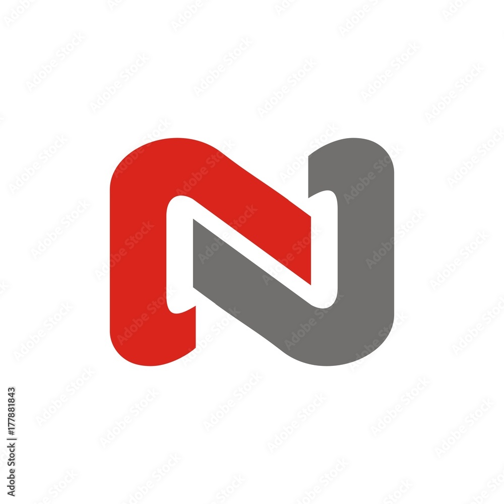 N logo initial letter design template vector separated in two shape N logo initial letter design template vector separated in two shape