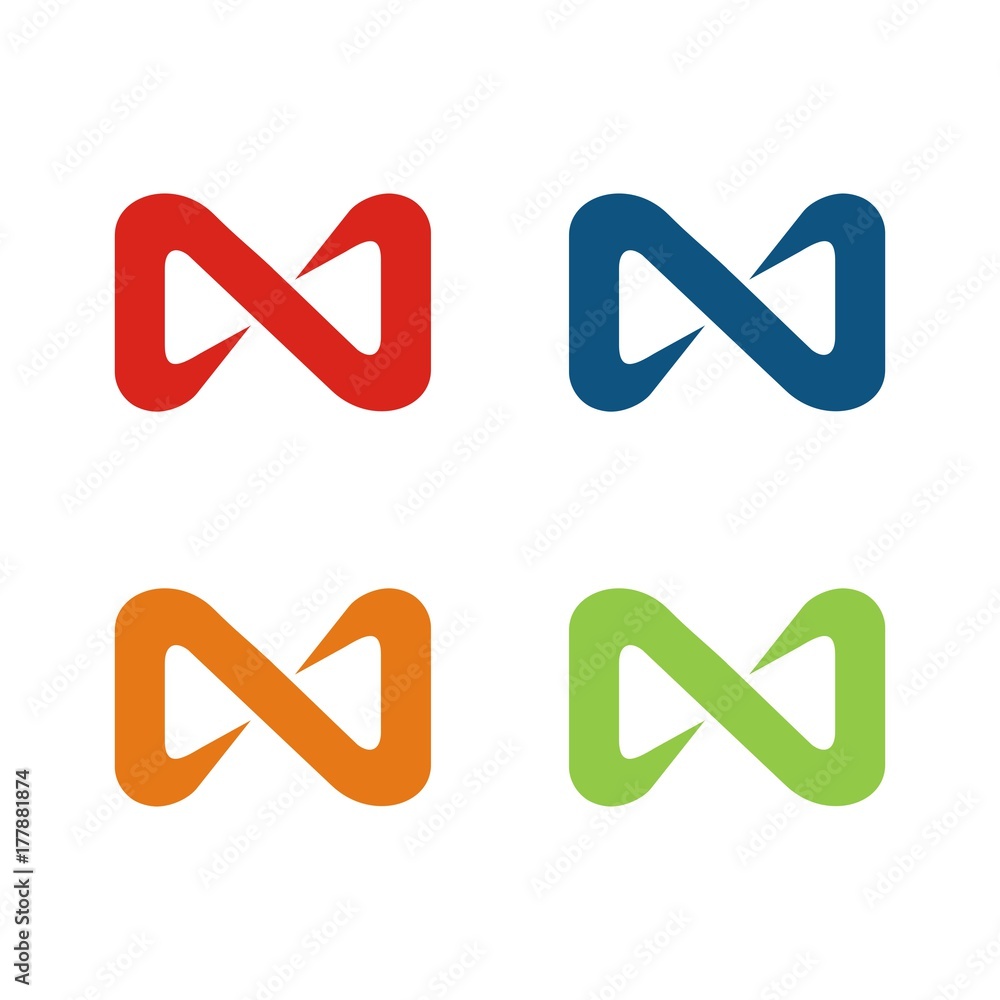 N or infinity logo design template vector N or infinity logo design template vector