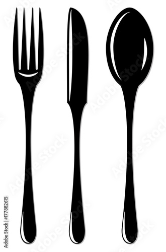 Simple cutlery set for design and infographic