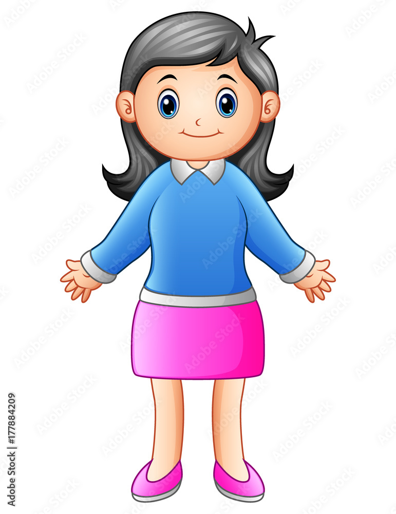 Smiling mother waving hand Smiling mother waving hand