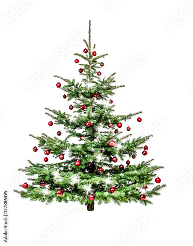 Tannenbaum mit roten Kugeln