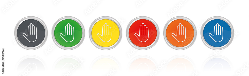 Hand - Geste - Silberne Buttons Hand - Geste - Silberne Buttons