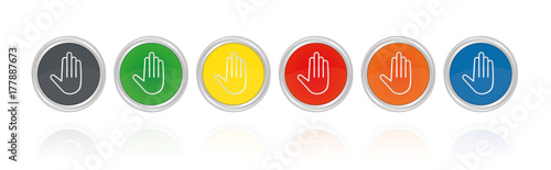 Hand - Geste - Silberne Buttons