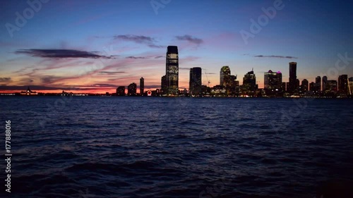 Sunset view from Manhattan, New York City - Hudson river and Jersey City skyline (New Jersey)