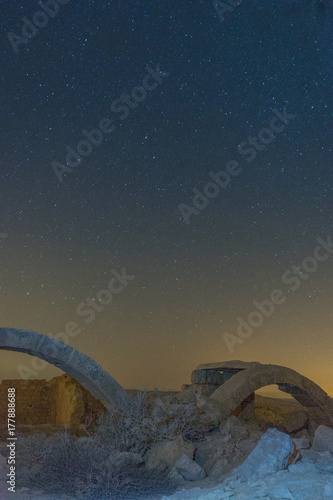 Milky Way and ruins in Israel photo