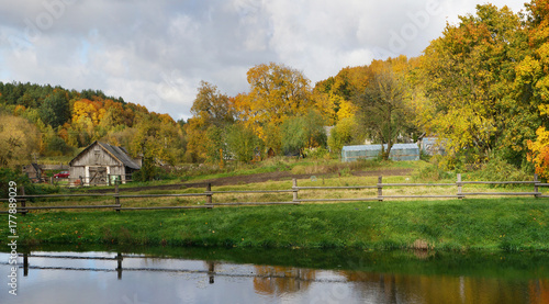 A typical rustic Lithuanian autumn landscape.