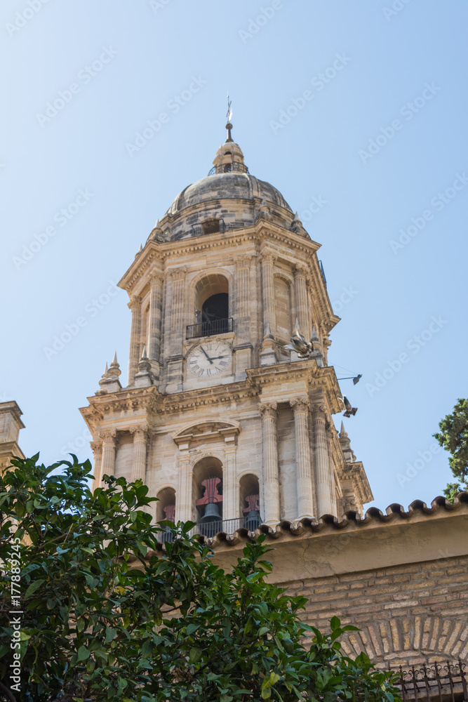 Malaga cathedral la manquita exterior view