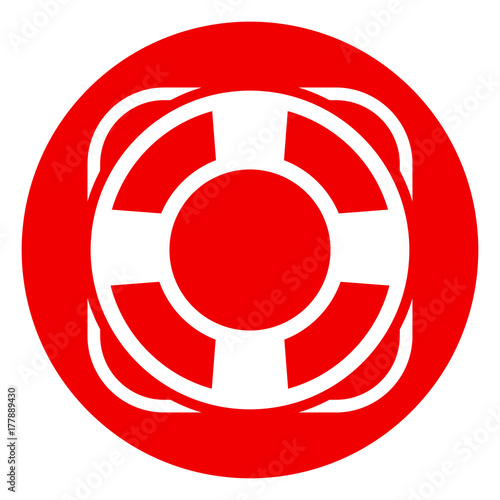 life buoy red circle icon