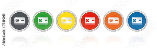 Scheckkarte - Silberne Buttons