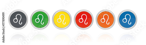 Sternzeichen - Löwe - Silberne Buttons