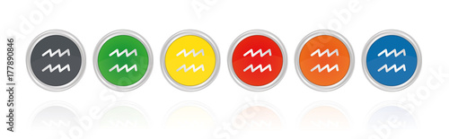 Sternzeichen - Wassermann - Silberne Buttons