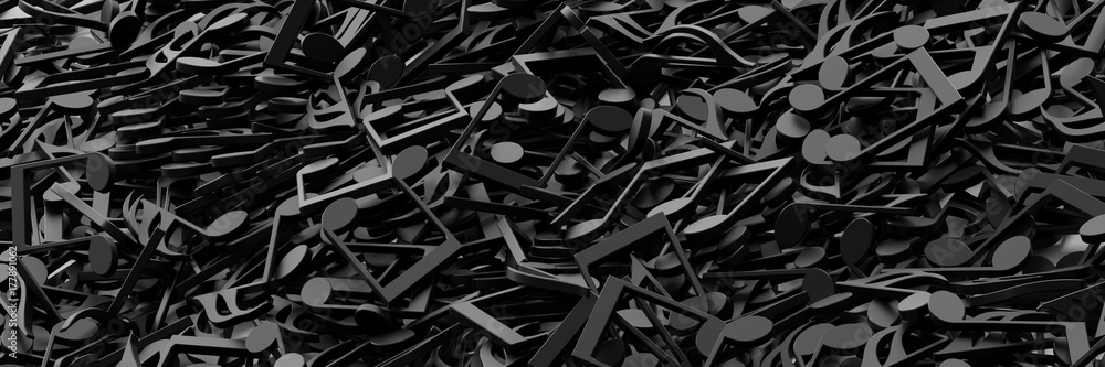 Fototapeta premium Infinite musical notes, art and music 3d rendering conceptual background