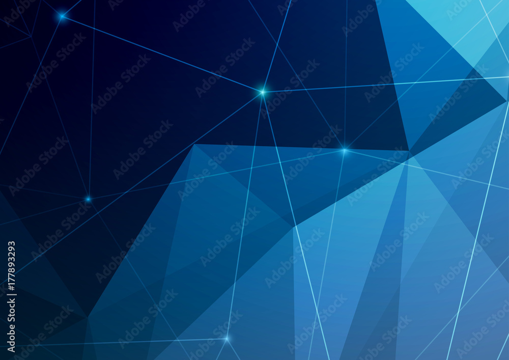 Fototapeta premium Dark blue abstract polygonal geometric background layout