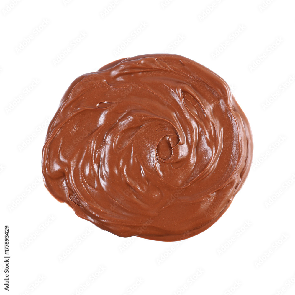 melted dark chocolate isolated on white melted dark chocolate isolated on white