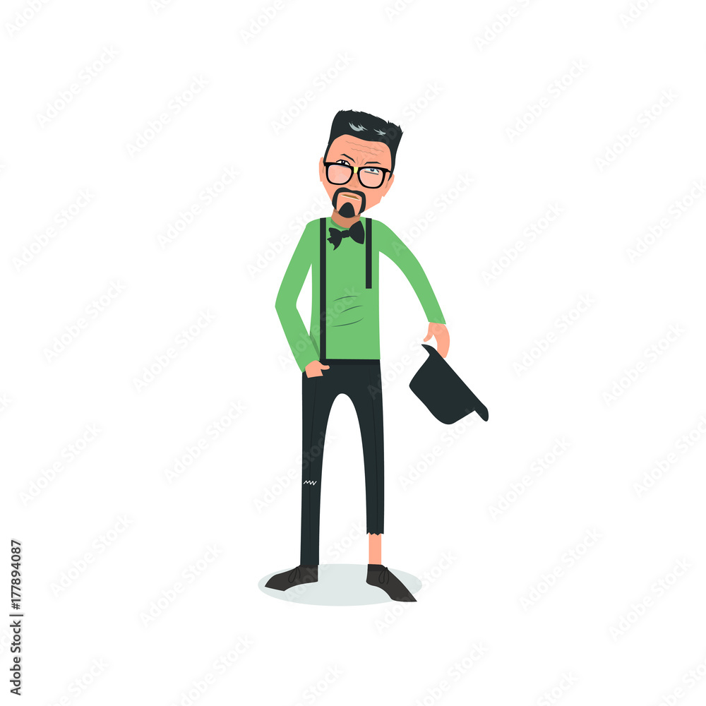 Obraz premium Exhausted and completely wiped out cartoon guy in casual clothes, gesturing. Vector illustration. Modern flat design.