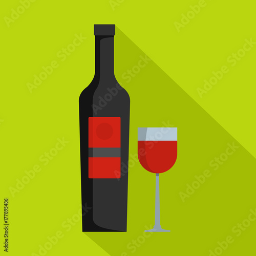Wine icon, flat style