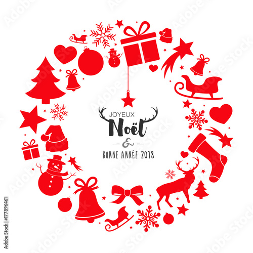 Couronne de Noël avec décorations