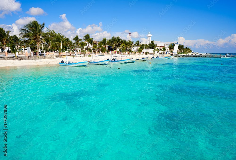 Fototapeta premium Puerto Morelos beach in Mayan Riviera