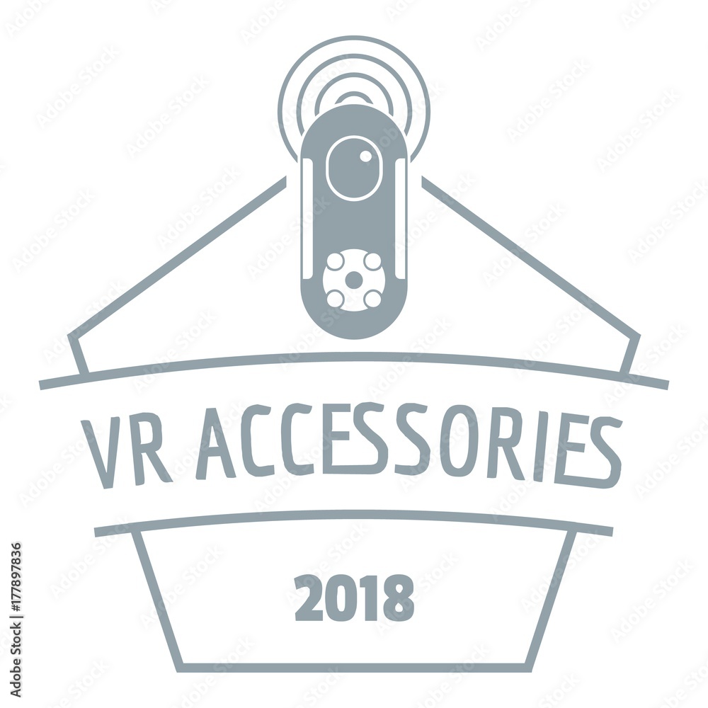 Naklejka premium Vr logo, simple gray style