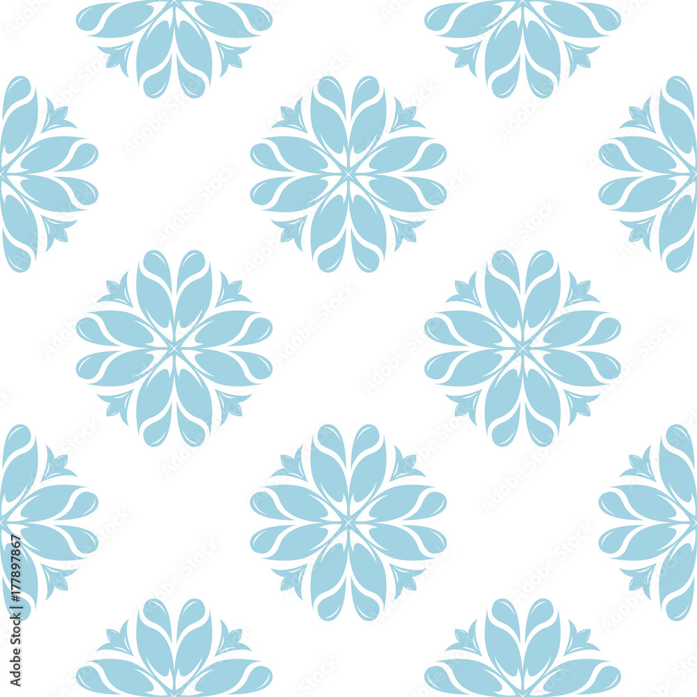 Light blue and white floral seamless pattern Light blue and white floral seamless pattern
