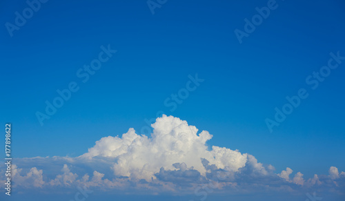 Blue sky white cumulus clouds