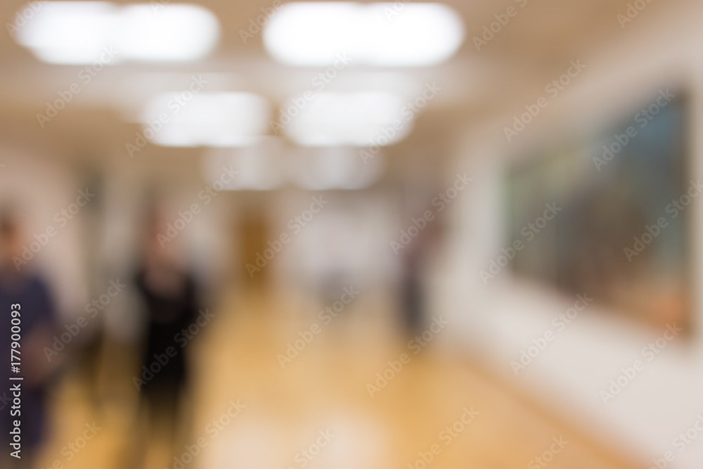 Bokeh in the museum of paintings as a background Bokeh in the museum of paintings as a background