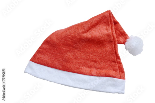 Santa Claus red hat on white background