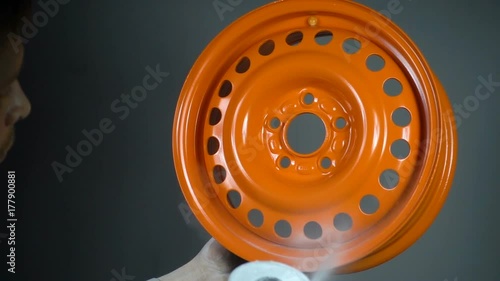 Powder coating of car disk