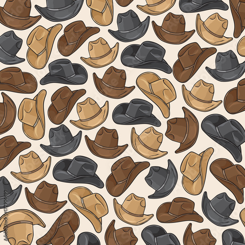 background pattern with cowboy hats