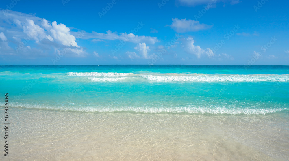 Caribbean turquoise beach in Riviera Maya