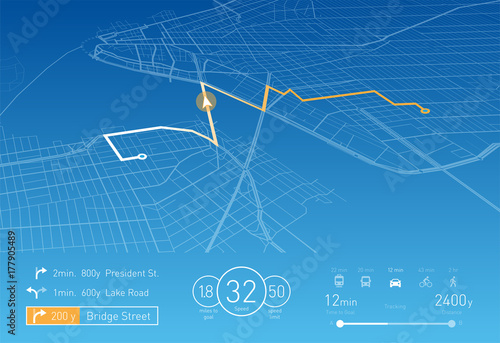 Custom Navigation system vector illustration