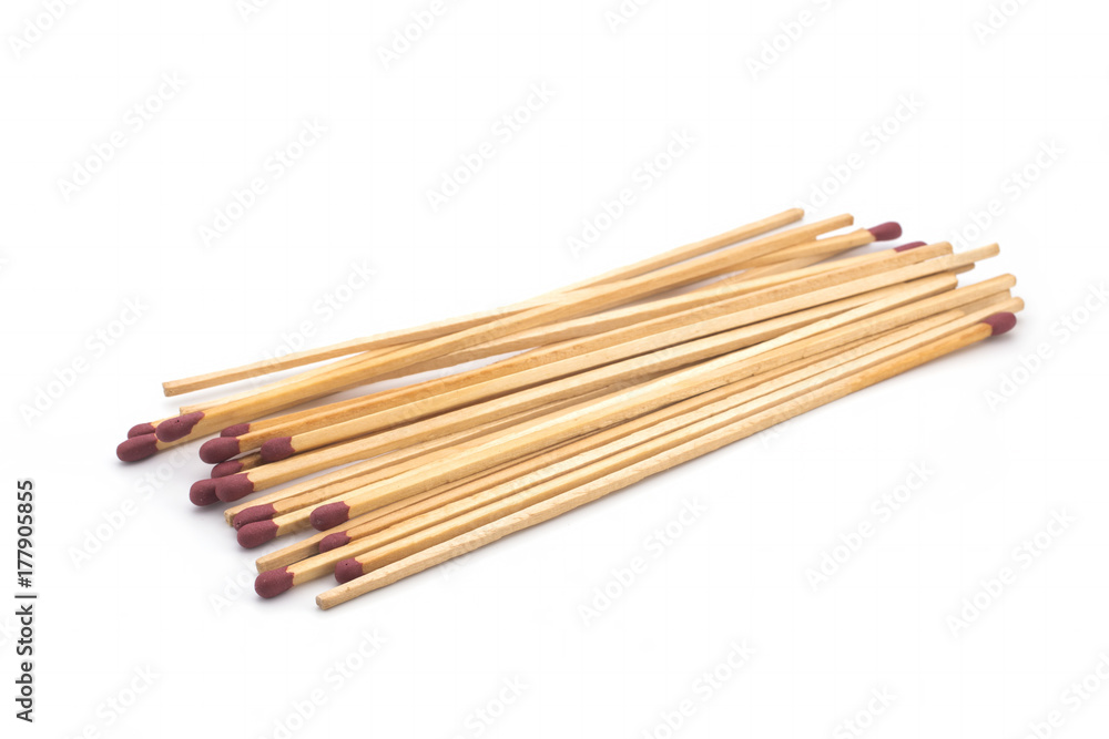 Matches for a fireplace on a white background