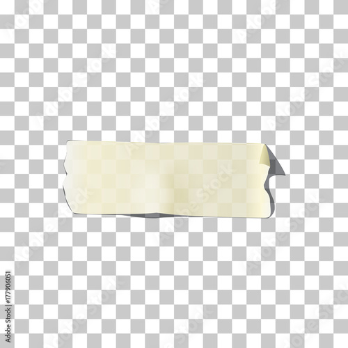 Masking or adhesive tape piece. Vector torn masking and adhesive tape part.