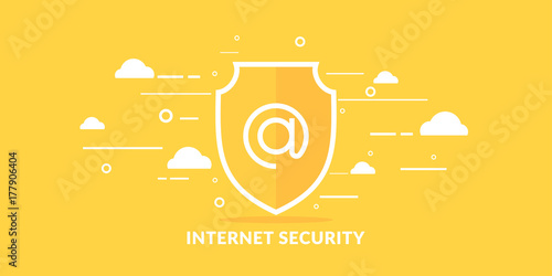 Modern illustration in flat style data security on the Internet.