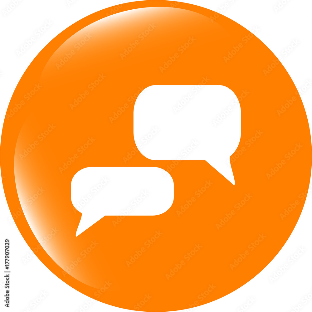 Naklejka premium white bubble speech set icon,web button . Flat sign isolated on white background