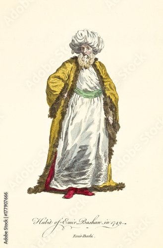 Obraz na plátně Emir pasha in traditional dresses in 1749