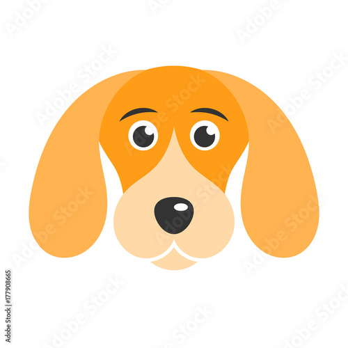 Cute dog icon isolated on white background