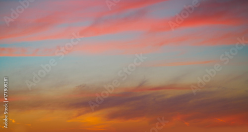 sunset sky clouds in red orange © lunamarina
