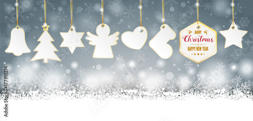 Gray Christmas Golden Price Stickers Header