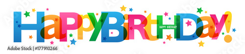 "HAPPY BIRTHDAY" Vector Banner with Stars