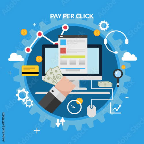 Pay per click concept for your design eps vector 10