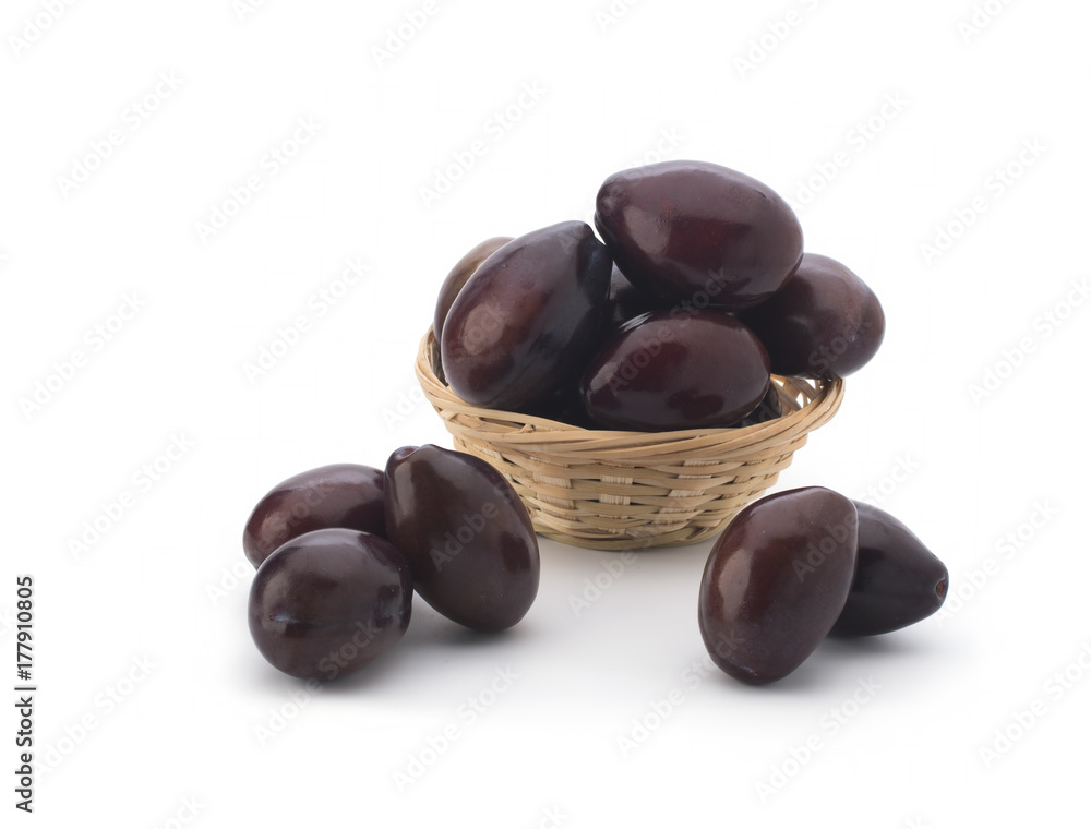 Obraz premium Collection set of Plumbs isolated on white background
