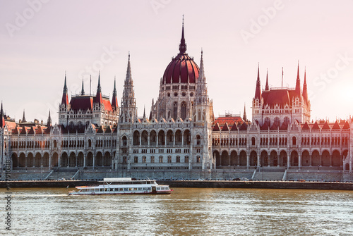 Hungary. Budapest. Parliament view.