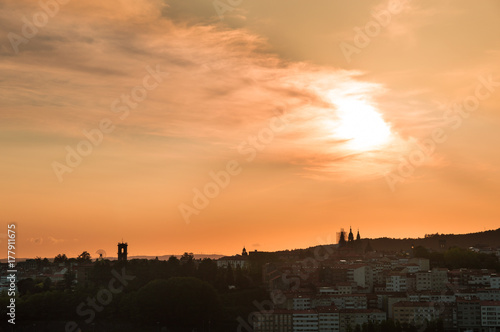 Santiago de Compostela under sunset light © Adrin