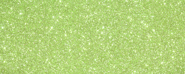 background Green glittered with glittering lights and reflection