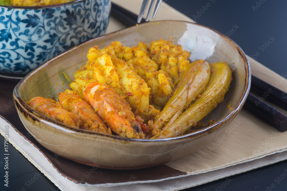 Curry Octopus on the background. Curry Octopus on the background Curry Octopus on the background. Curry Octopus on the background