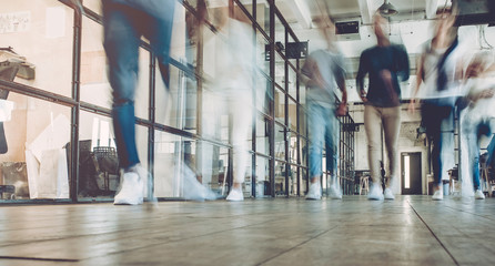 Young people work in modern office