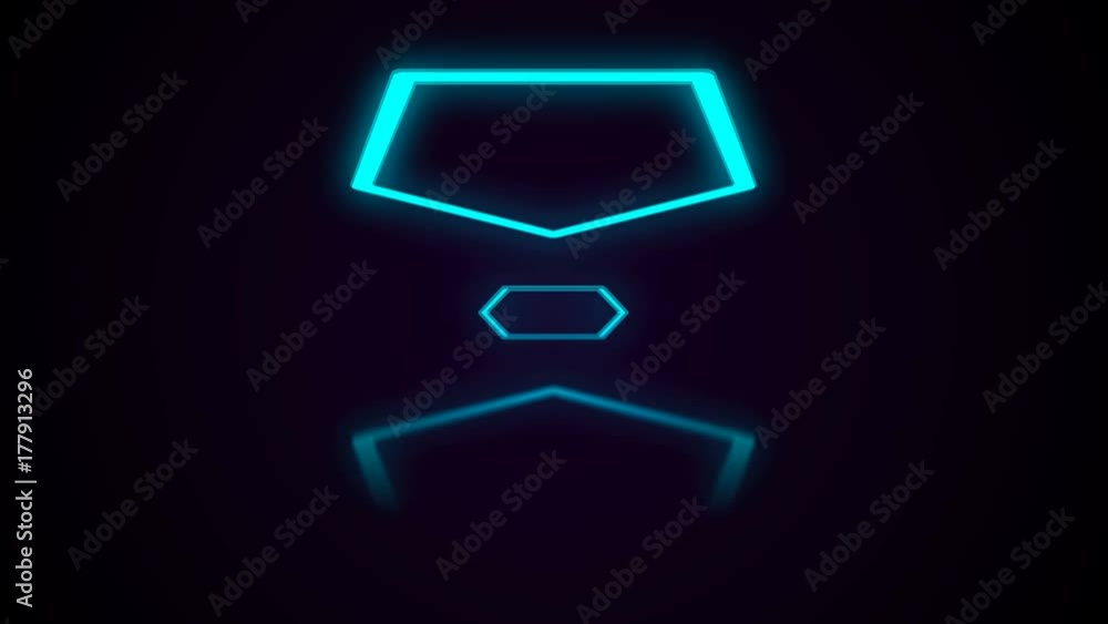 Abstract background with neon polygon. Seamless loop Abstract background with neon polygon. Seamless loop